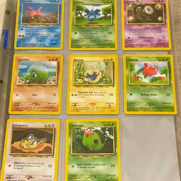 Pokémon Neo Discovery cards set of 8 including Uncommon Corsola card - Picture 1 of 16